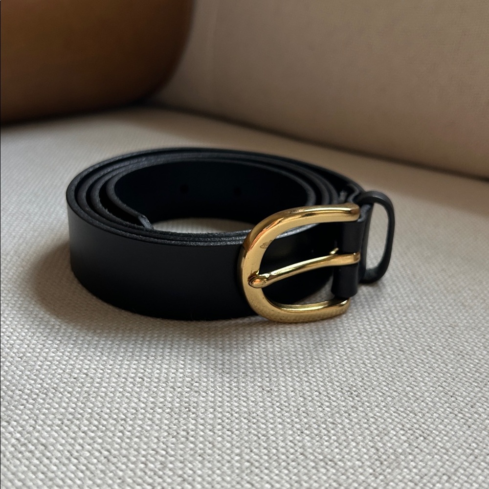 J. Crew Black Leather Belt-Sz L